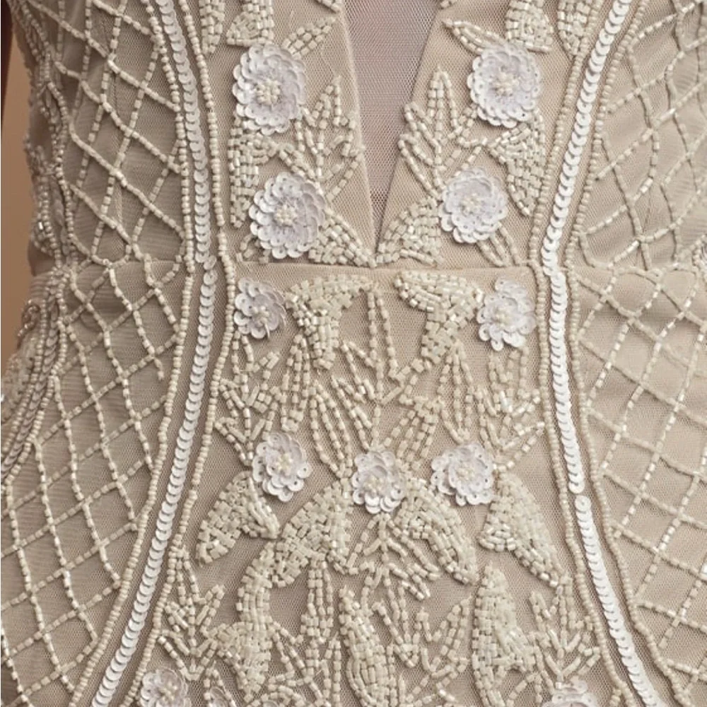 Elegant Cream Beaded Evening or Wedding - Picture 6 of 13
